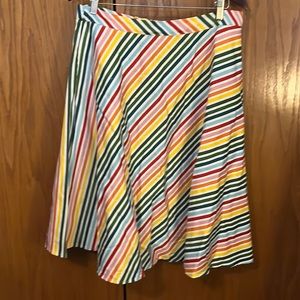 Modcloth x Collectif Rainbown Striped A-Line Skirt